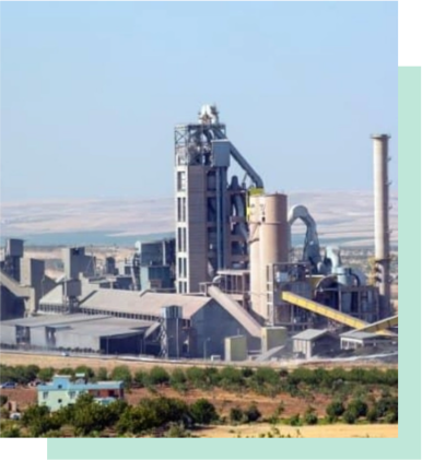 Cement grinding mill with gray body, beige control panels, and multiple grinding chambers.